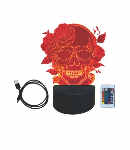 Luminária Led em Acrílico Caveira